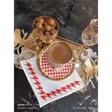 Lasetu Kaz Ayağı Desenli Kokteyl ve Kahve Yanı Sunum Peçetesi 1 Adet Kırmızı Renkli - 001-Renkli - 15 x 15 cm