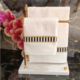 Lasetu Pip Studio Desenli Siyah Beyaz ve Gold Detaylı Nakışlı Dekoratif Mutfak ve Banyo Havlusu 2 Adet - 001-Renkli - 30 x 50 cm