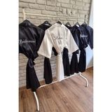 Lasilla 1 Adet Bride Sabahlık, 5 Adet Nedime Sabahlık Set, 6 'lı Set - Standart - Beyaz - Siyah
