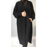 Lasirius Kadın Uzun Triko Hırka , Oversize, Yünlü, Sıcak Ve Şık, Kışlık