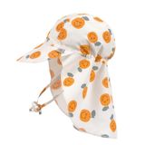 Lassig Flap Hat UV Korumalı Uzun Çocuk Şapkası – Orange Sea Salt | UPF 80 Güneş Koruması, Ense Korumalı Yaz Şapkası (6-12 Ay)