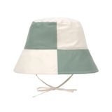 Lassig UV Korumalı Fishing Hat Bebek & Çocuk Şapkası – Checkerboard Yeşil ve Krem Renk Karışımı | UPF 80, Nefes Alabilen Yaz Şapkası (1-3 Yaş)