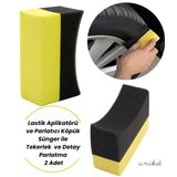Lastik Aplikatörü ve Parlatıcı - Araba Detay Köpük Sünger ile Tekerlek Parlatma 2 Adet