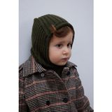 Lastik Örgü Çocuk Balaclava Bere Haki
