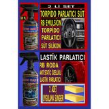 Lastik Parlatıcı 500 Ml+ Torpido Parlatıcı Süt Silikon 500 Ml + 2 Adet Uygulama Süngeri