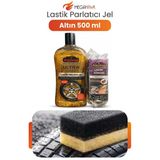 Lastik Parlatıcı Jel Altın Renk Simli 500 Ml + Lastik Süngeri Hediyeli Parlaklık Koruma