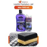 Lastik Parlatıcı Jel Mor Renk Simli 500 Ml + Lastik Süngeri Hediyeli Parlaklık Koruma