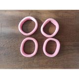 Lastik Saç Tokası, Kalın 4 Adet – Yumuşak Kumaş Kaplama, Esnek ve Dayanıklı Kalın Saç Lastiği (Pembe Pastel)
