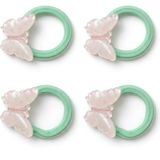Lastik Toka, Puantiyeli Kelebekli – Çocuk ve Bebek Saç Tokası, Esnek ve Yumuşak Lastik, 2’li Set (Pembe Kelebekli Yeşil)
