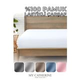 Lastikli Çarşaf%100 Pamuk Tek ve Çift Kişilik - Penye Kumaş Lüks Konfor Yumuşaklık ve Dayanıklılık Beyaz-90 x 190