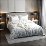 Lastikli Çarşaflı Pamuk Saten Çift Kişilik Cool Soft Nevresim Takımı - Foster - 220 x 220 cm