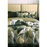 Lastikli Çarşaflı Pamuk Saten Çift Kişilik Yaprak Rüyası Nevresim Takımı - Foster - 220 x 220 cm