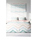 Lastikli Çarşaflı Pamuk Saten Çift Kişilik Zigzag Nevresim Takımı - Foster - 220 x 220 cm