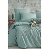 Lastikli Çarşaflı Tek Kişilik Çizgili Nevresim Takımı (Yeşil) - Renkli - 100 x 100 cm