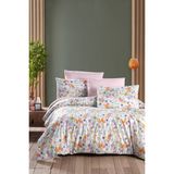 Lastikli Çarşaflı Tek Kişilik Nevresim Takımı Lily - Pembe - Yeşil - 160 x 220 cm