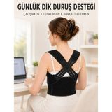 Lastikli Dik Duruş Korsesi Ayarlanabilir Sırt Omuz ve Bel Destek Korsesi Nemere - 1 - Standart