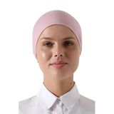 Lastikli Dikişsiz Kaymaz Silikonlu Bağlamalı Tesettür Bone Pembe