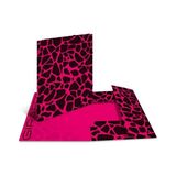 Lastikli Dosya A4 Boyutunda Desenli Pembe-Siyah - Standart