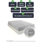 Lastikli & Hipoalerjenik Çarşaf |%100 Pamuk Çarşaf Penye Kumaş | Tek-Çift Kişilik-Battal Boy Çarşaf -Gri-140X200, Luxcarsaf