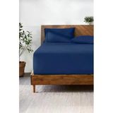 Lastikli & Hipoalerjenik Çarşaf |%100 Pamuk Çarşaf Penye Kumaş | Tek-Çift Kişilik-Battal Boy Çarşaf -Lacivert-180X200, Luxcarsaf