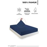 Lastikli & Hipoalerjenik Çarşaf |%100 Pamuk Penye Kumaş | Lacivert 120X200, Luxcarsaf