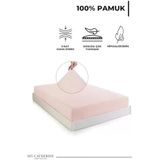 Lastikli & Hipoalerjenik Çarşaf%100 Pamuk Penye Kumaş Çift Kişilik 200X200 Somon, Luxcarsaf