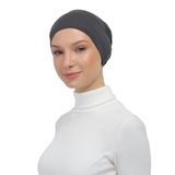 Lastikli Kaymaz Geçmeli Pratik Tesettür Bone, Füme, Standart