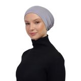 Lastikli Kaymaz Geçmeli Pratik Tesettür Bone, Gri, Standart