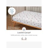 Lastikli Müslin Bebek Çarşaf - Bebe Lapin Rose