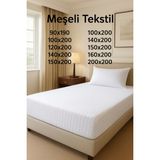 Lastikli Pamuk Saten Çizgili Otel Çarşafı | Dayanıklı Uzun Ömürlü - 180 x 200