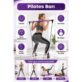 Lastikli Pilates Squat Jimnastik Egzersiz Barı Direnç Bandı Studio Pilates Çubuğu Aleti Y109