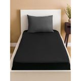 Lastiksiz Dokuma Düz Renk 160X240 Çarşaf ve Yastık Kılıfı - Siyah - 160 x 240
