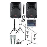 Lastvoice Ample Covering Paket-2 Aktif Hoparlör ve Mixer Full Ses Sistemi Seti, Siyah