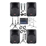 Lastvoice Ample Covering-Paket-4 Aktif Hoparlör ve Mixer Full Ses sistemi seti - Siyah