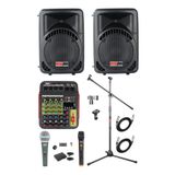 Lastvoice Ample Little Paket-2 Aktif Hoparlör, Mixer ve Mikrofon Full Ses Sistemi Seti, Siyah