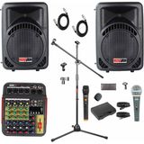 Lastvoice Ample Little Paket-2 Aktif Hoparlör ve Mixer Full Ses Sistemi Seti - Siyah
