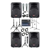 Lastvoice Ample Surface Paket-4 Aktif Hoparlör ve Mikser Full Ses Sistemi Seti