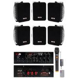 Lastvoice Black Large Plus Paket-5, 6 Adet 100V Hoparlör, Lv-2100 Anfi, Kablolu Mikrofon, Anons Ses Sistemi Seti