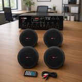 Lastvoice Black Small-5 Siyah Tavan Hoparlör ve Anfi Ses Sistemi Paketi 1 Anfi + 4 Hoparlör 5-10 Watt - Paket-5