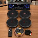 Lastvoice Black Stately Pack-4 Tavan Hoparlörü ve Anfi Ses Sistemi Seti - Paket-2