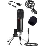 Lastvoice BM800 Full Black Kondenser Youtuber Mikrofon, 7.1 - Çok Renkli