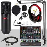 Lastvoice BM800 Titanium Set Efektli Ses Kartı Mikrofon Kulaklık Stand Kayıt Canlı Yayın (Pc ve Telefon) - Siyah