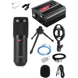 Lastvoice BM800GP PAK Condenser Mikrofon Phantom Power Mini Tripod Ses Kartı (PC-Telefon) - Gold