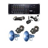 Lastvoice Cami Minare-Ezan Hoparlör Ses Sistemi Small Paket-1, 400W Anfisi, 2x150W Minare Hoparlör, Gri