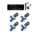 Lastvoice Cami Minare Ezan Ses Sistemi, 6 Kanal 500W Mikser, 4 Mavi Hoparlör, Kablolu
