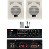 Lastvoice Eko Paket-1 Anfi ve Duvar Hoparlör Ses Sistemi Paketi, LV-100 Amfi, 2X100W, Bluetooth, Usb, Sd Kart - Antrasit