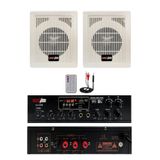 Lastvoice Eko Paket-1 Anfi ve Duvar Hoparlör Ses Sistemi Paketi, LV-100 Amfi, 2x100W, Bluetooth, USB, SD Kart