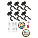 Lastvoice GDS-333 Gitar Duvar Askısı Standı, 6'lı Paket, Siyah