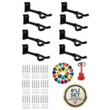 Lastvoice GDS-444 Gitar Duvar Askısı Standı, 8'li Paket, Siyah