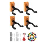 Lastvoice Gitar Duvar Askısı Standı, 4'lü Paket, Ahşap, Siyah